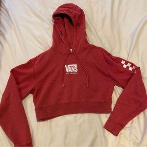 VAN’S Red Cropped Hoodie Sweatshirt